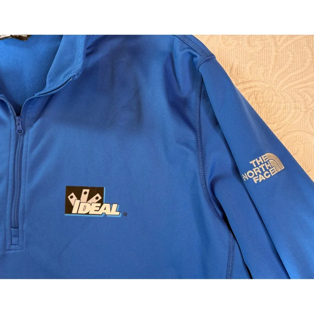 The North Face Tech Mens Blue 1/4 Zip Pullover IDEAL Logo Active Top Size XXL